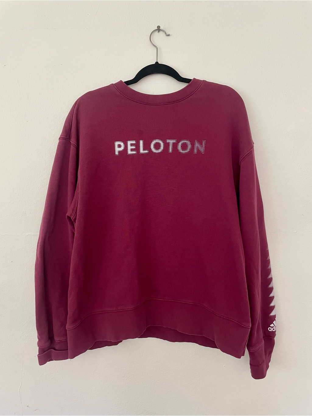 Peloton X Adidas Crewneck Sweatshirt In Burgundy